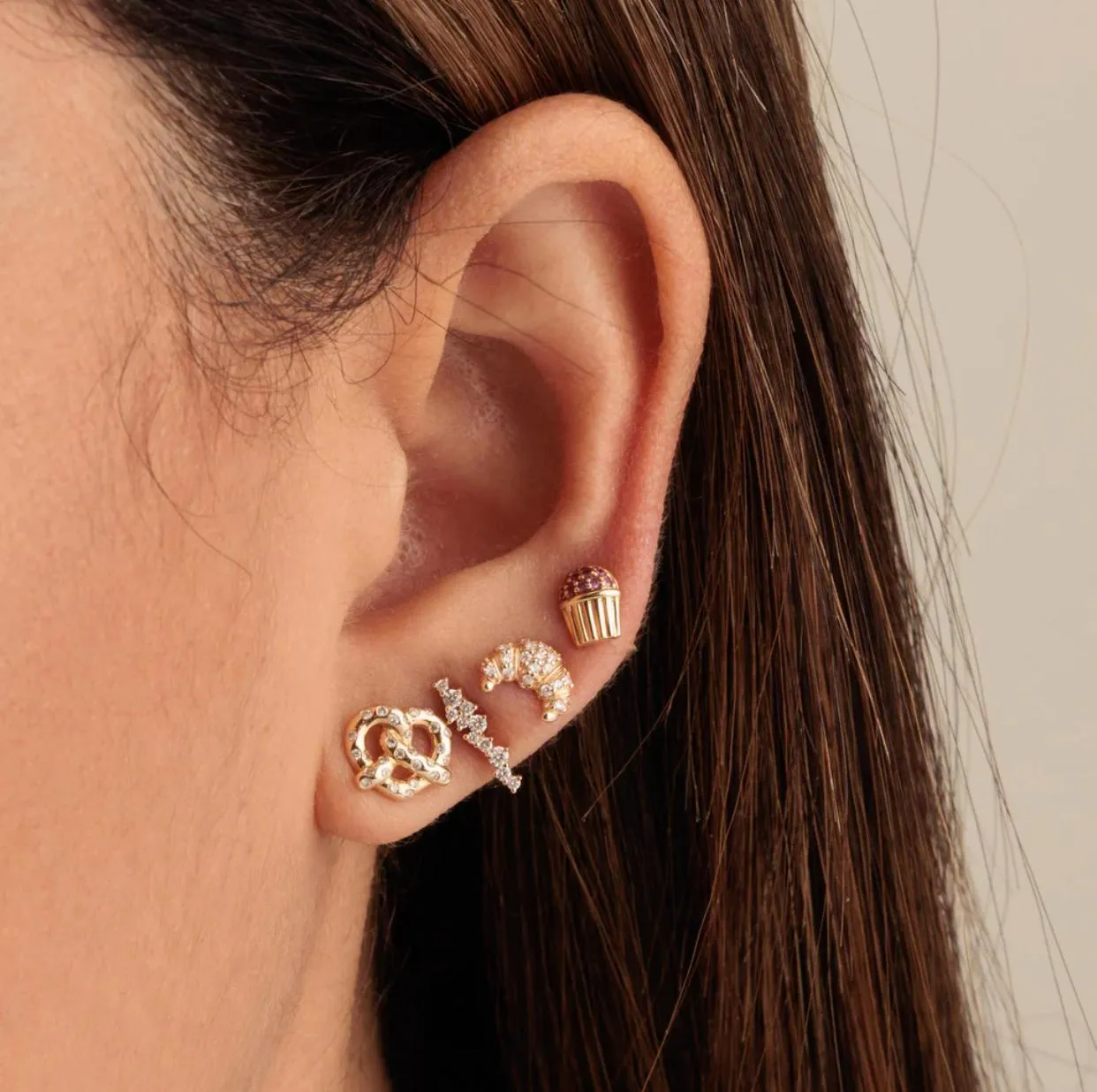 Small Croissant Studs