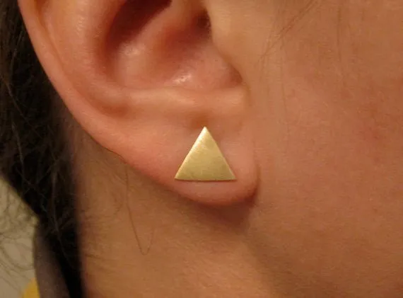 Smart and Affordable Hand-Made Set of Three Pairs Of Triangle Stud Earrings - 0190