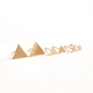 Smart and Affordable Hand-Made Set of Three Pairs Of Triangle Stud Earrings - 0190