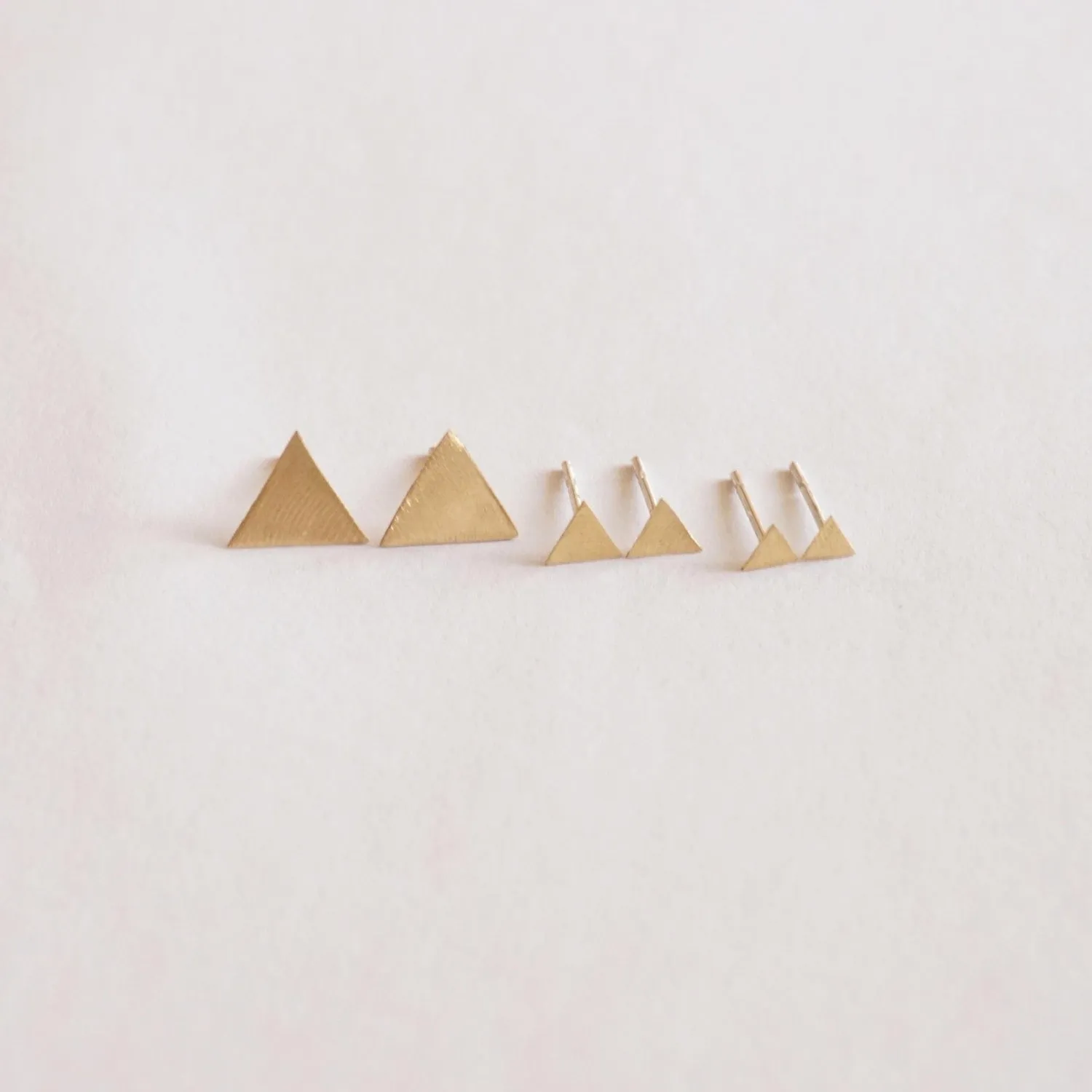 Smart and Affordable Hand-Made Set of Three Pairs Of Triangle Stud Earrings - 0190