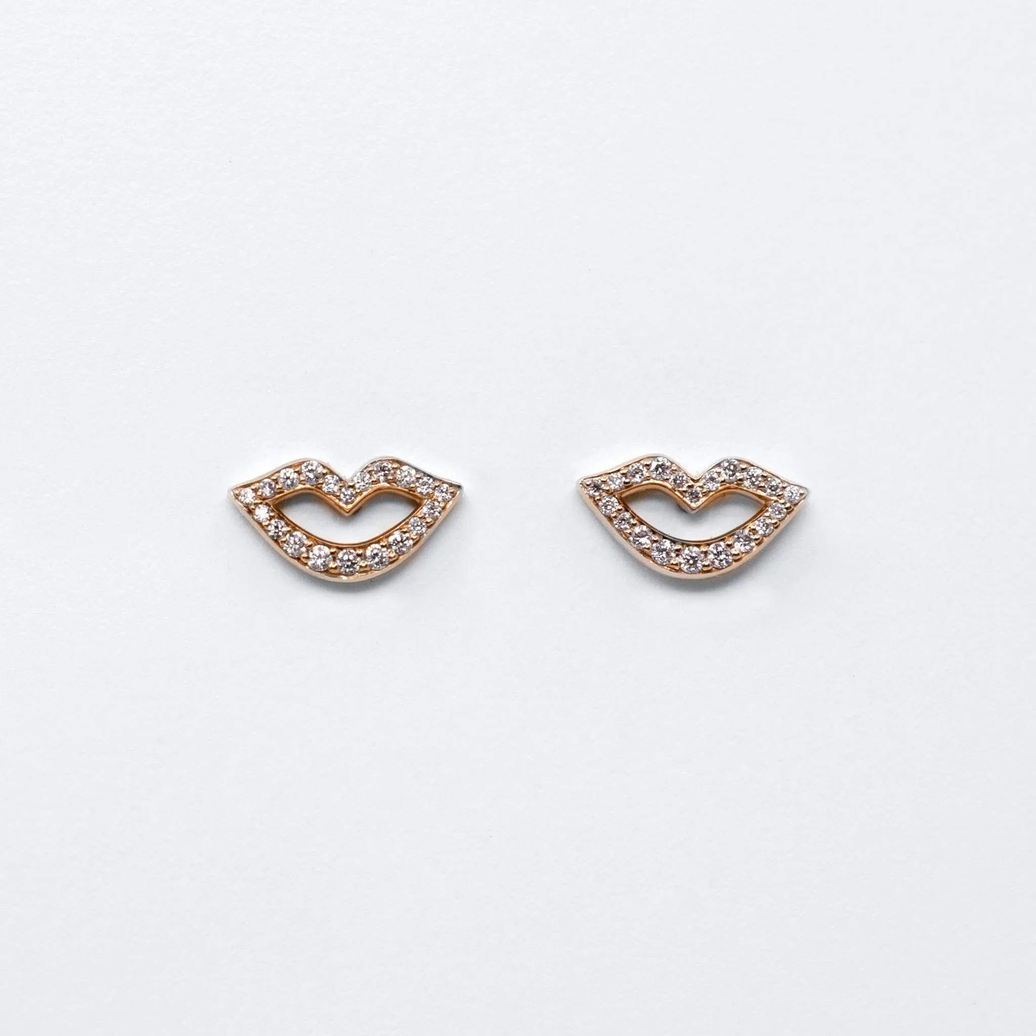 Smile Stud Earrings - Rose Gold