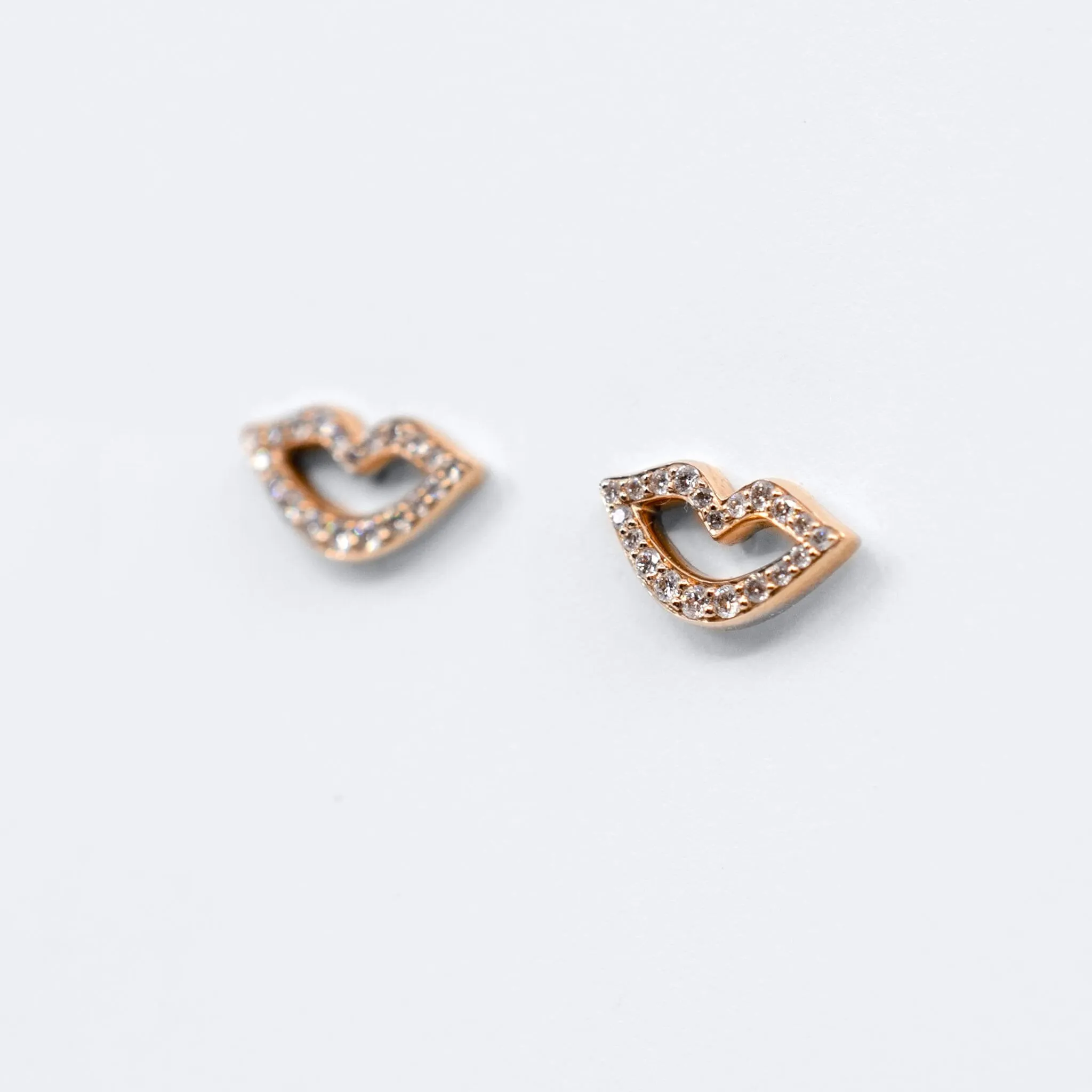 Smile Stud Earrings - Rose Gold