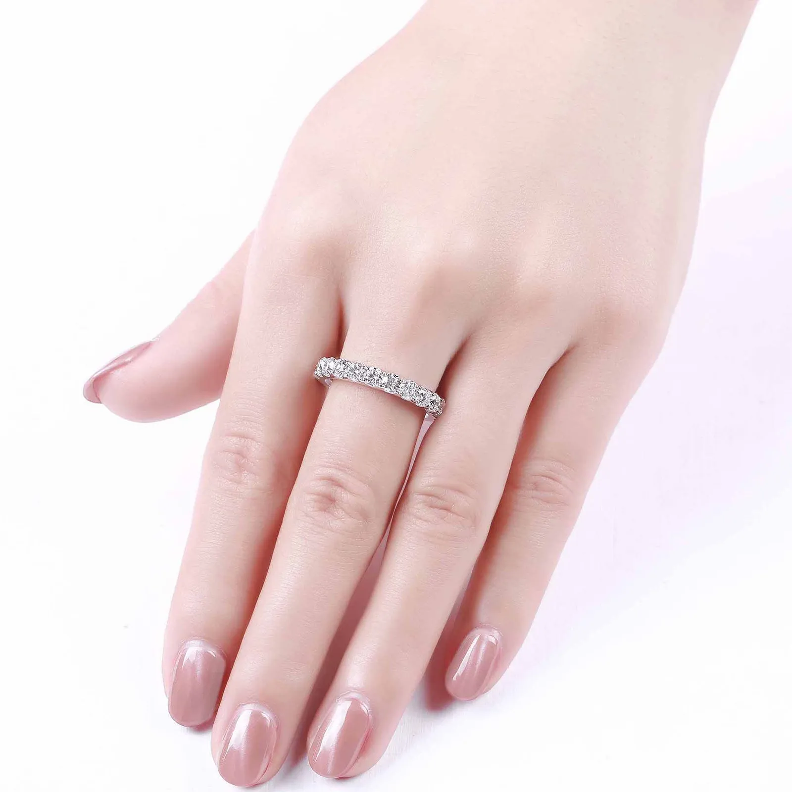 Smiling Rocks Lab Grown Diamond Half Eternity Band (1.5 ctw) - SRR-00015WHT