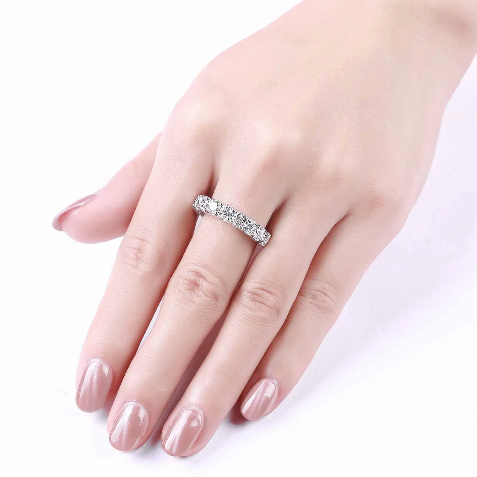 Smiling Rocks Lab Grown Diamond Half Eternity Band (2 ctw) - SRR-00016WHT