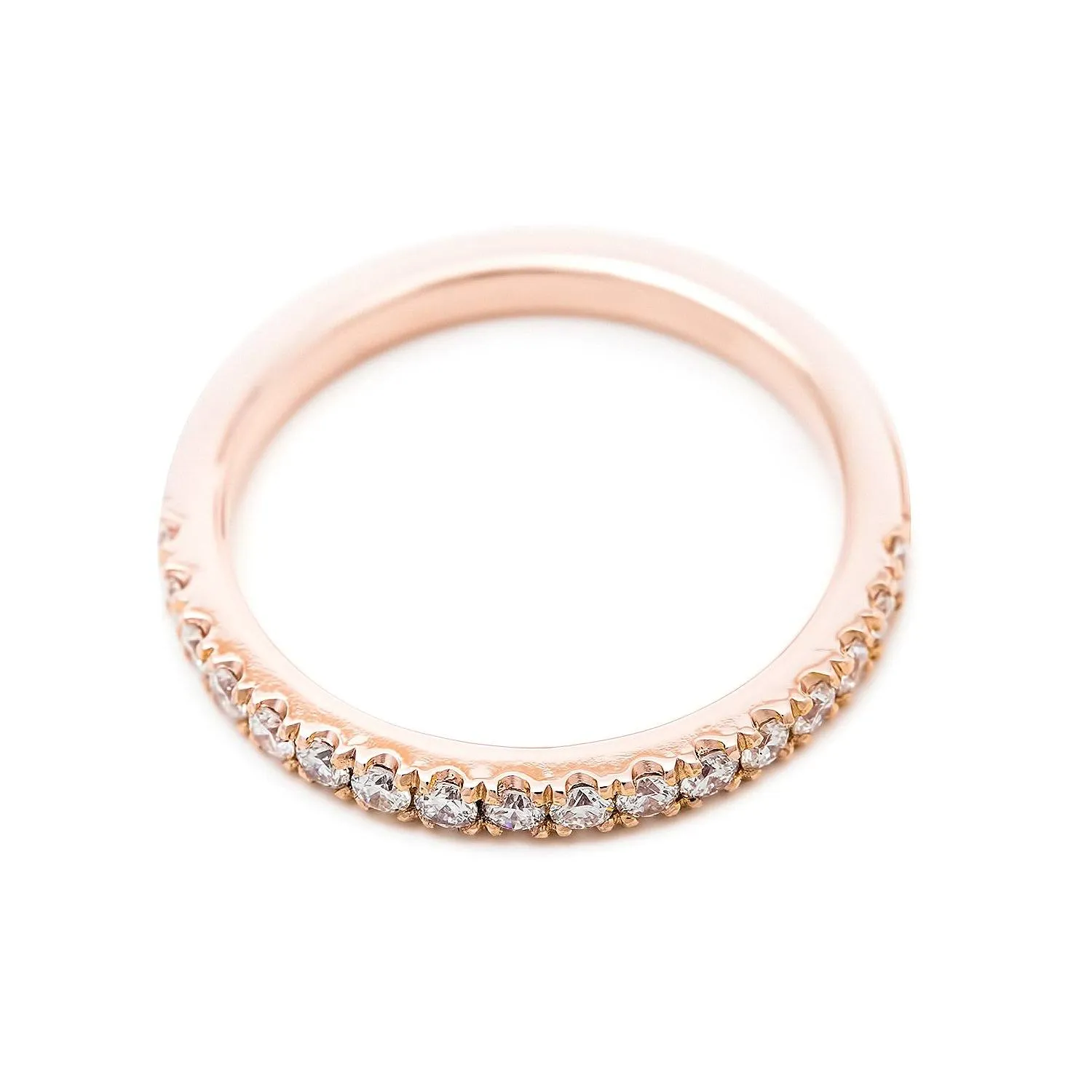 Solaris Ring | French pavé diamond half eternity ring