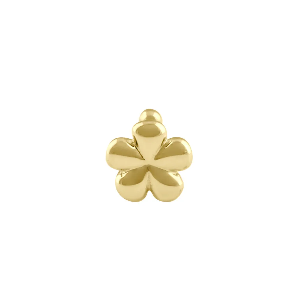 Solid 14K Gold Flower Nose Stud