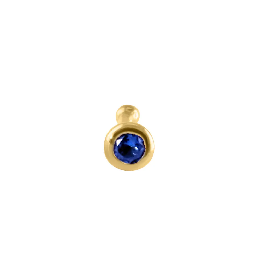 Solid 14K Gold Sapphire CZ Nose Stud