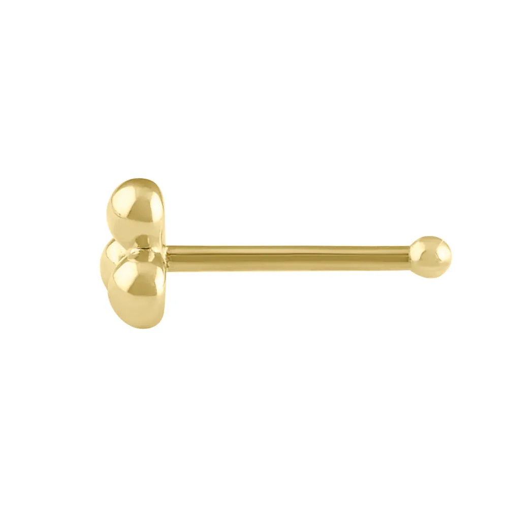 Solid 14K Gold Three Dots Nose Stud