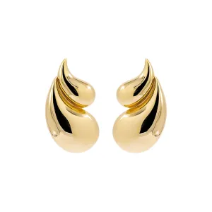 Solid Double Graduated Teardrop Stud Earring