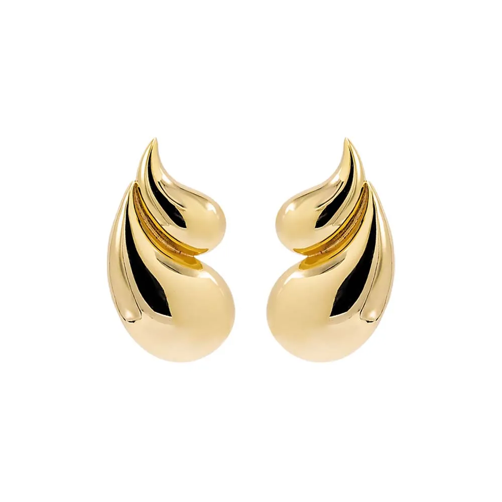 Solid Double Graduated Teardrop Stud Earring