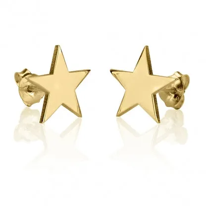 SOLID GOLD STAR STUDS