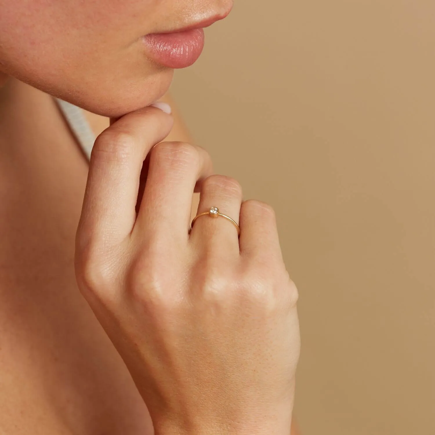 Solitaire Bezel Diamond Ring