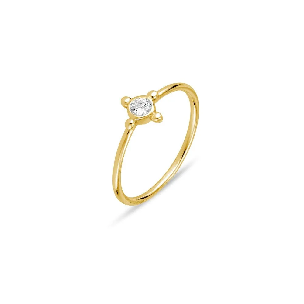 Solitaire CZ gold ring
