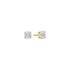 Solitaire Diamond Stud Earrings (0.50 Carat Total, Round)