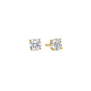 Solitaire Diamond Stud Earrings (GIA, 1.00 Carat Total, Round)