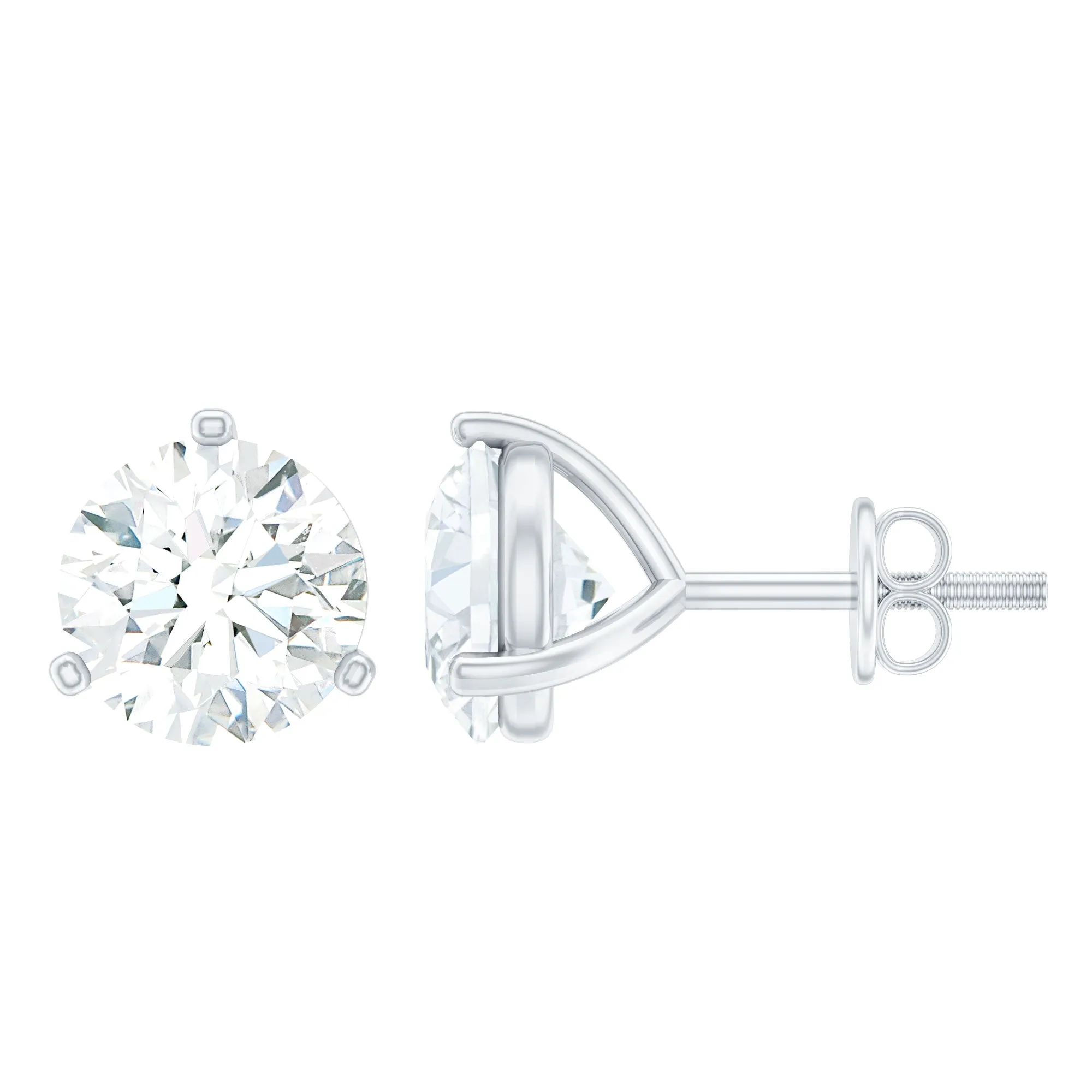 Solitaire Lab Grown Diamond Martini Stud Earrings
