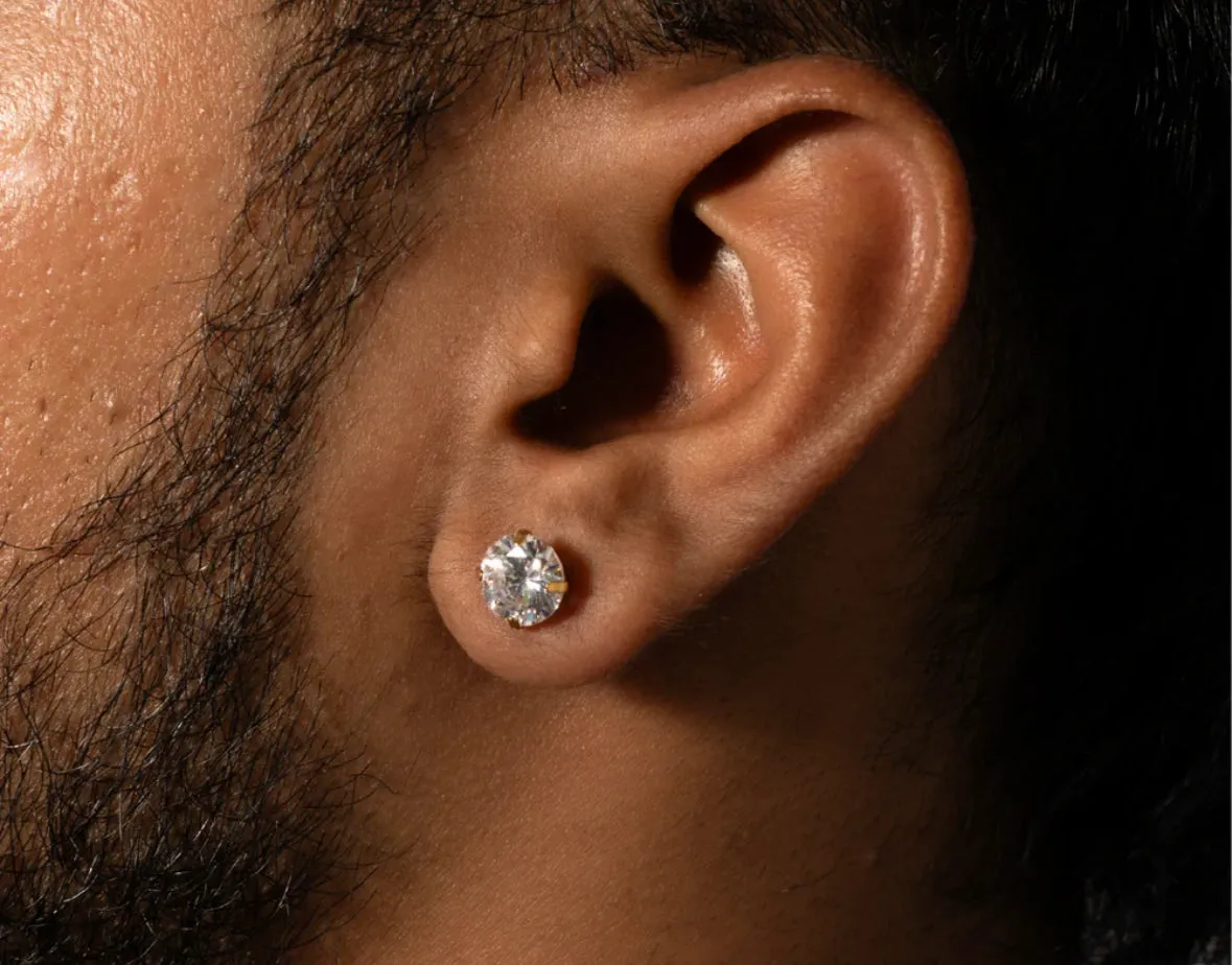 SOLITAIRE STUD (8MM-GOLD)