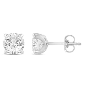 Solitaire Stud Earrings with 1.00ct of Laboratory Grown Diamonds in 9ct White Gold