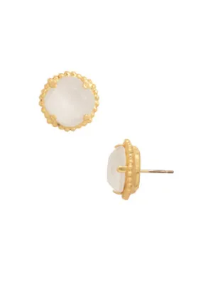 Sorrelli Cushion-Cut Solitaire Stud Earrings - Bright Gold Icicle