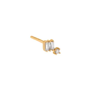 Sparkle Baguette Diamond Stud Earring 18K