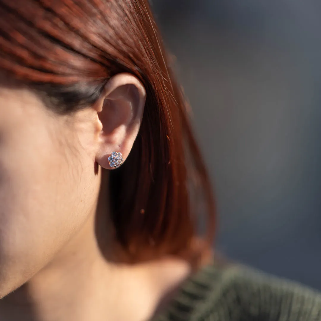 Sparkle Halo Stud Earrings With Moissanite Diamonds