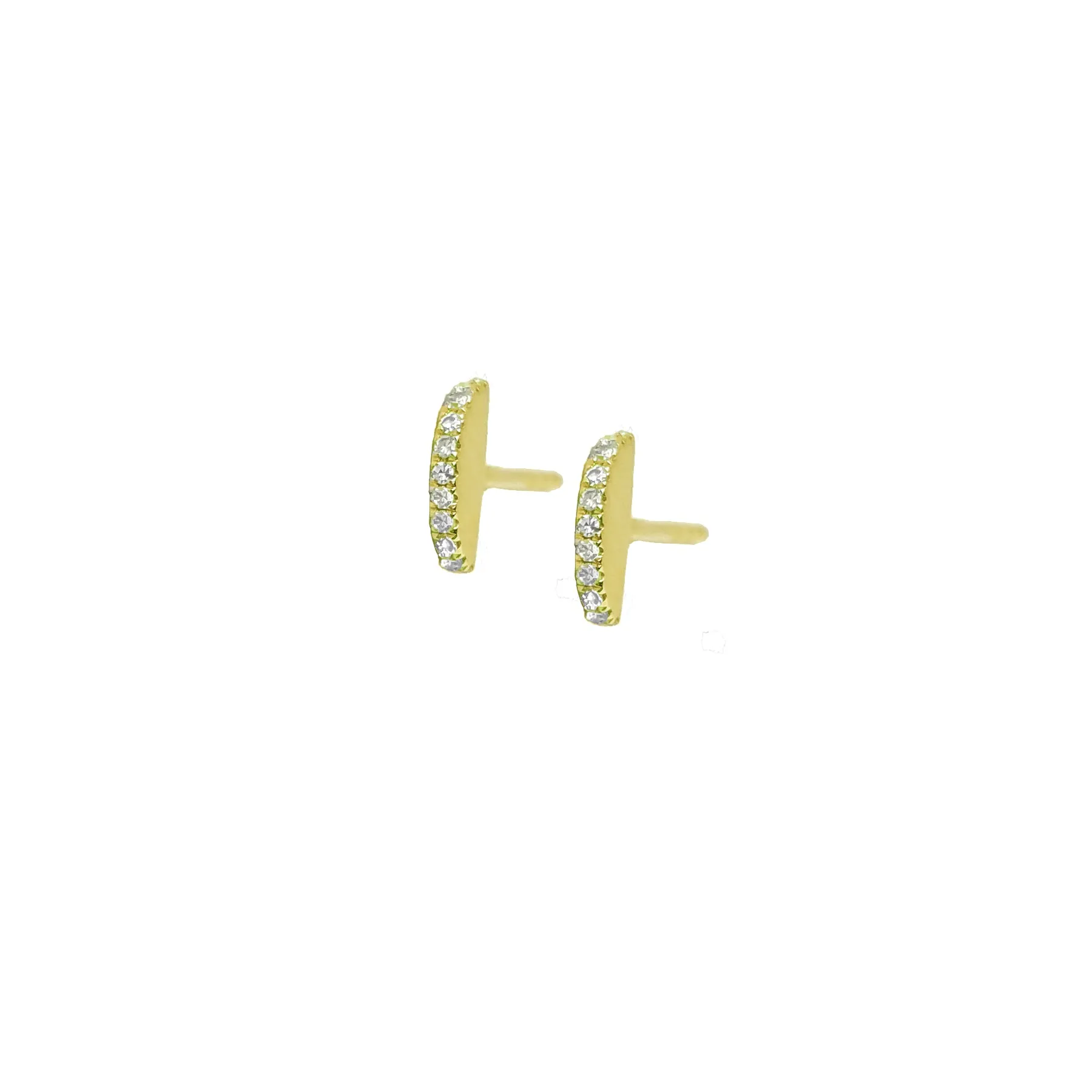 Sphere Slice Diamond Stud Earrings