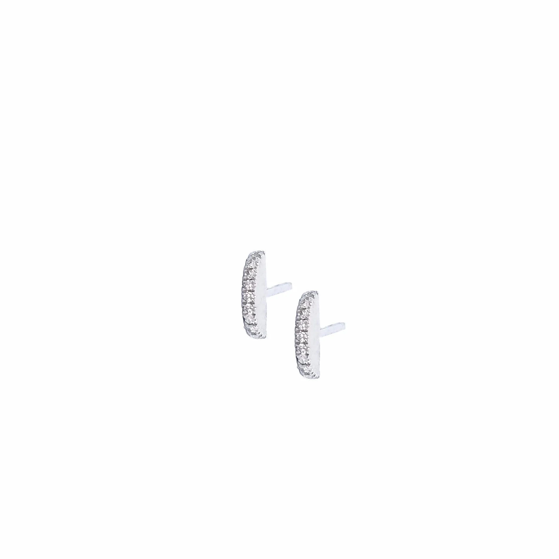 Sphere Slice Diamond Stud Earrings