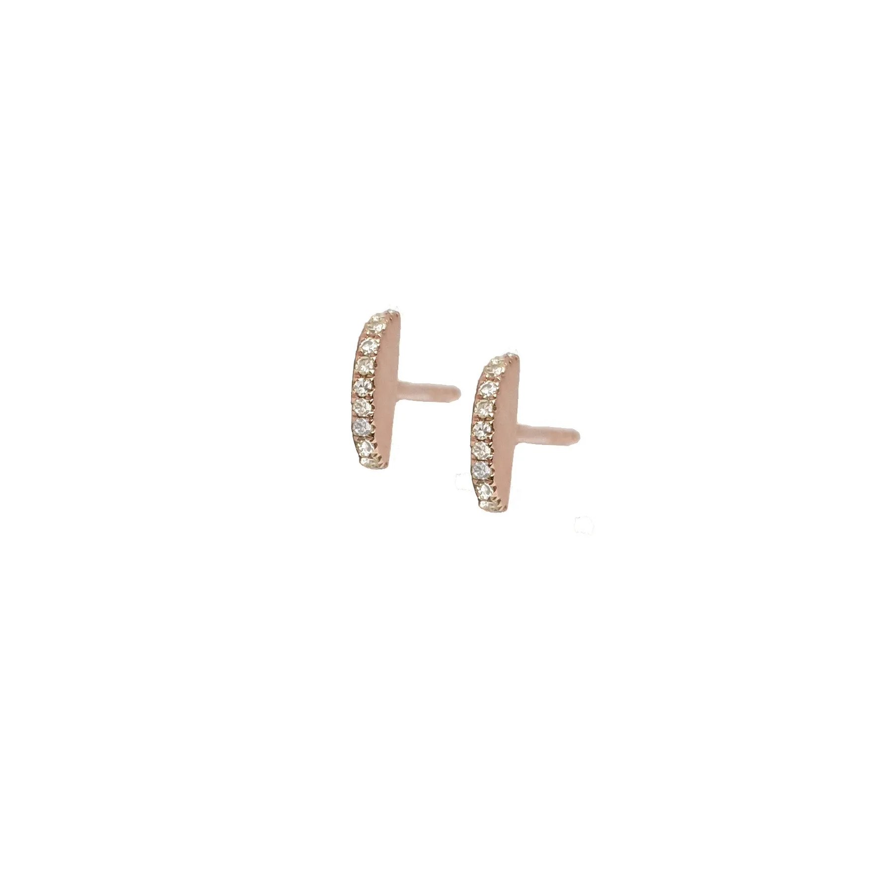 Sphere Slice Diamond Stud Earrings