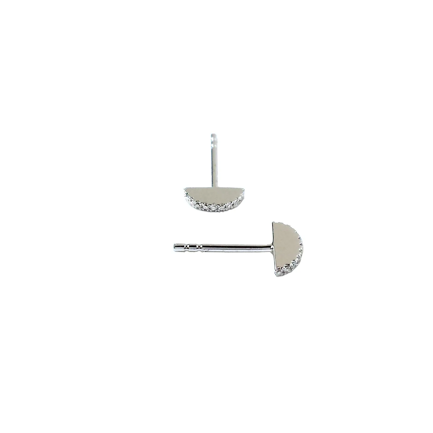Sphere Slice Diamond Stud Earrings