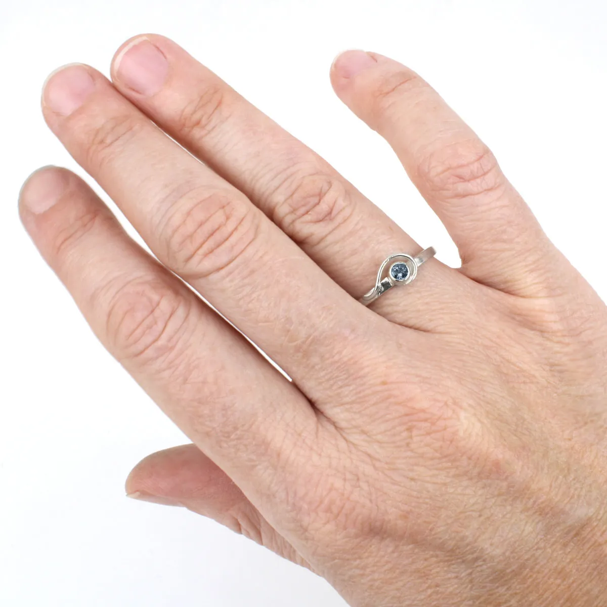 Spiral Ring with London Blue Topaz