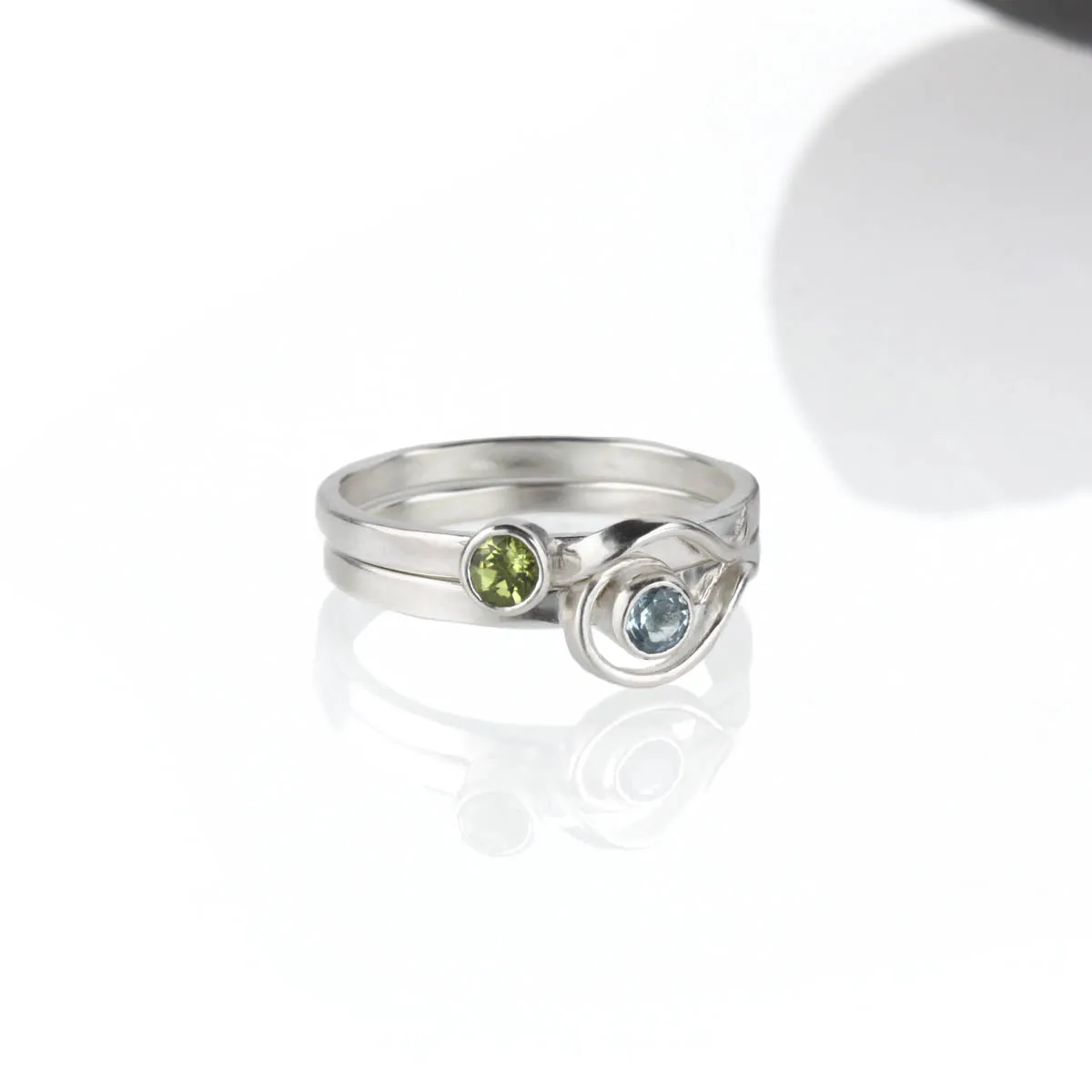 Spiral Ring with Sky Blue Topaz