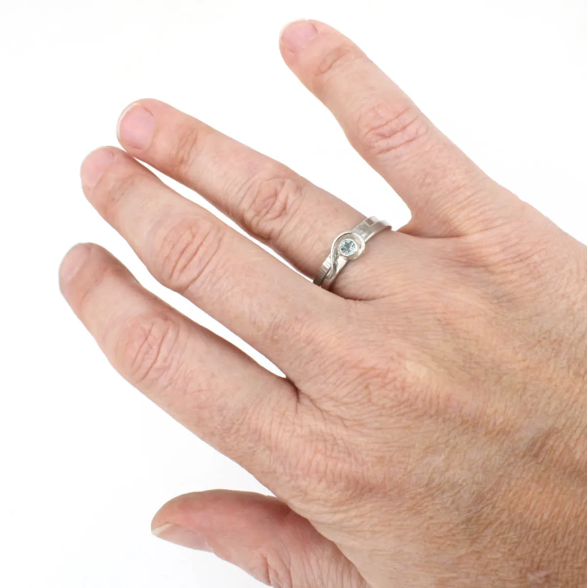 Spiral Ring with Sky Blue Topaz