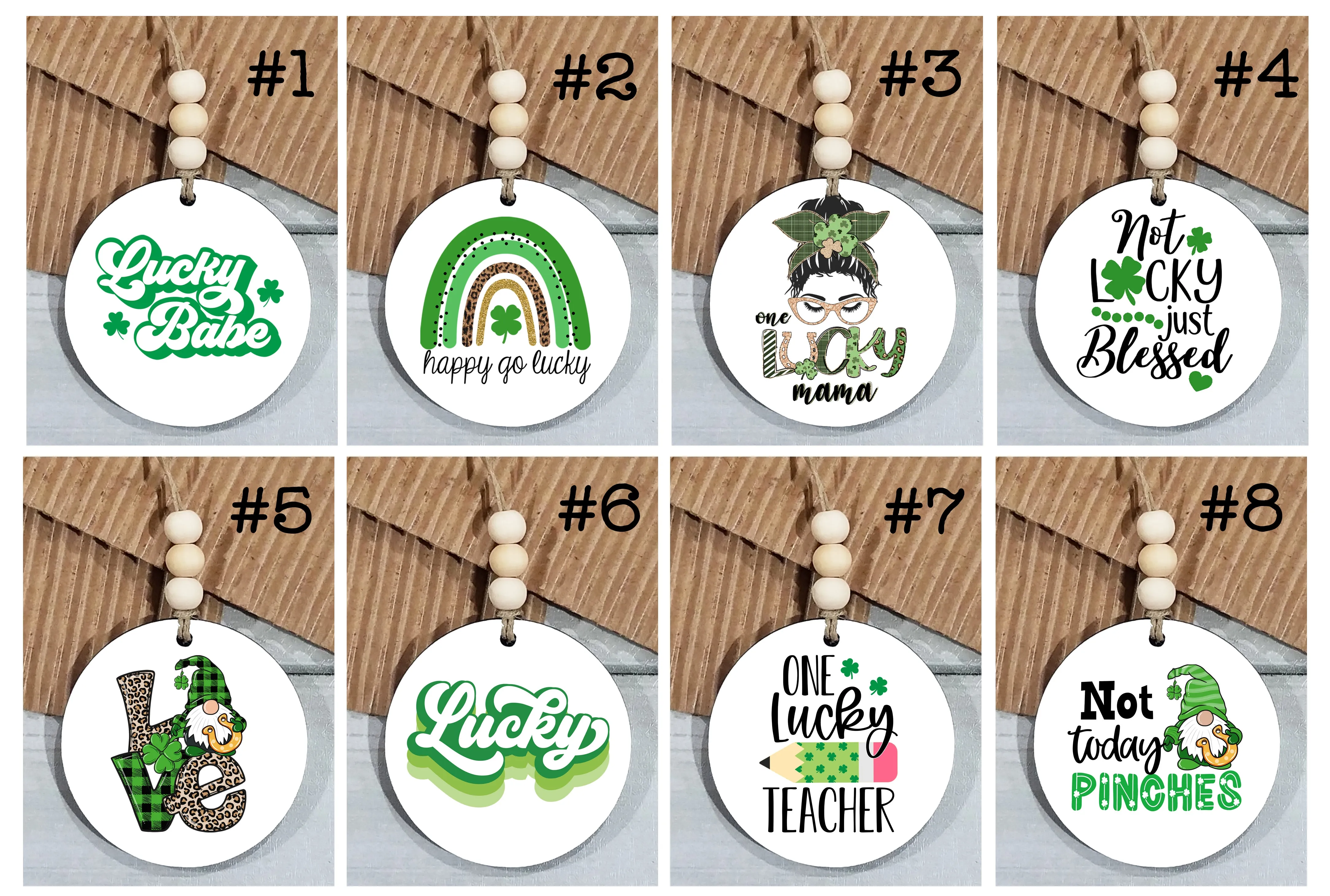 St. Patrick's Day Car Charms & Keychain (No Border) - Wholesale