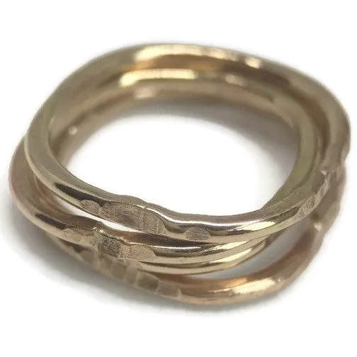 Stack Ring- Square Yellow Gold-Filled