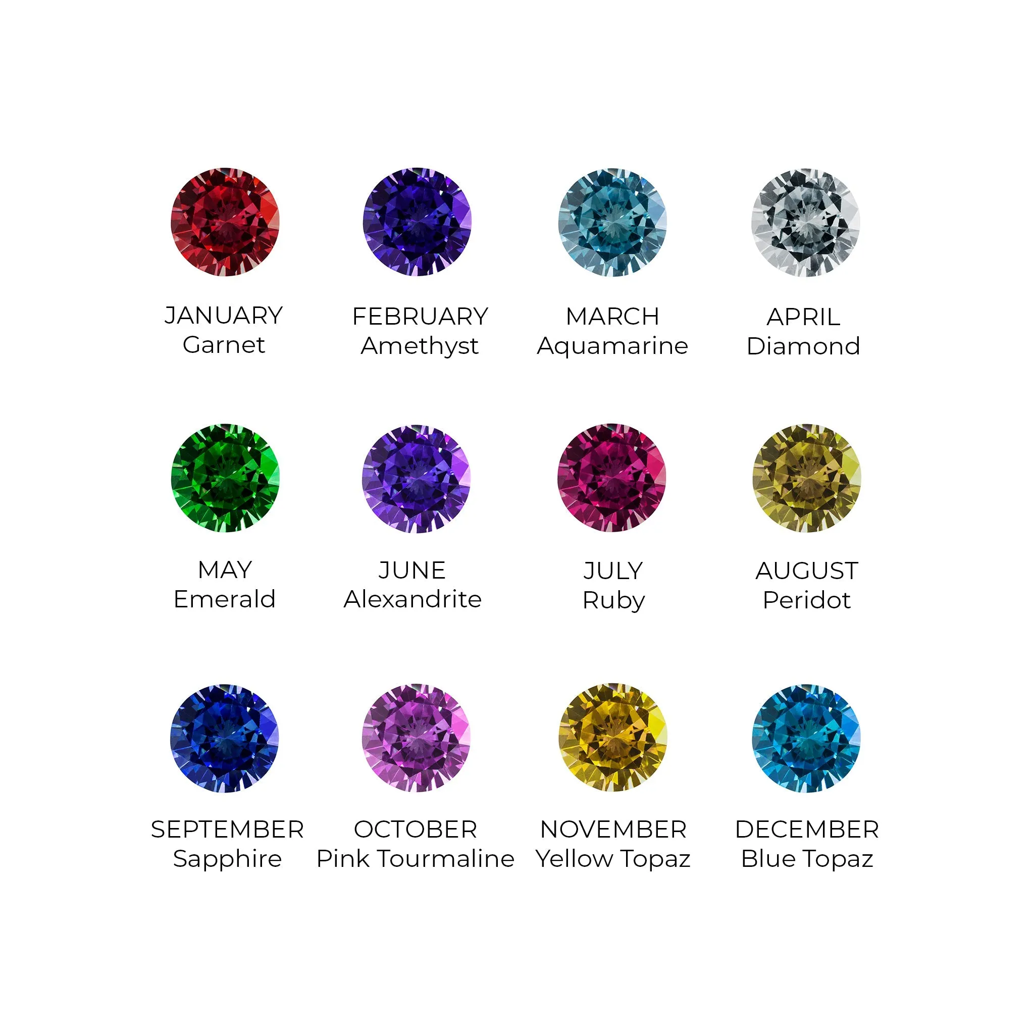 Stackable Birthstone Name Rings (3 Pack)