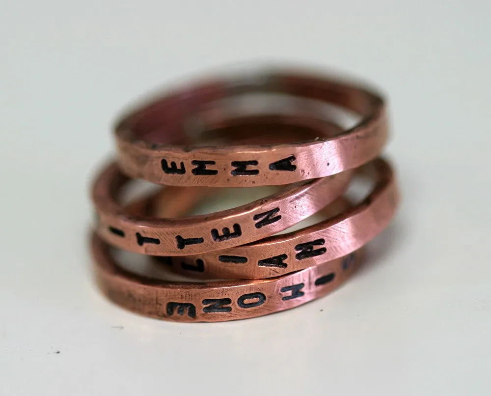 Stacking Inscription Ring Copper (S0258)