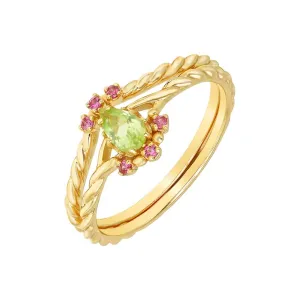 Stacking Peridot Rings