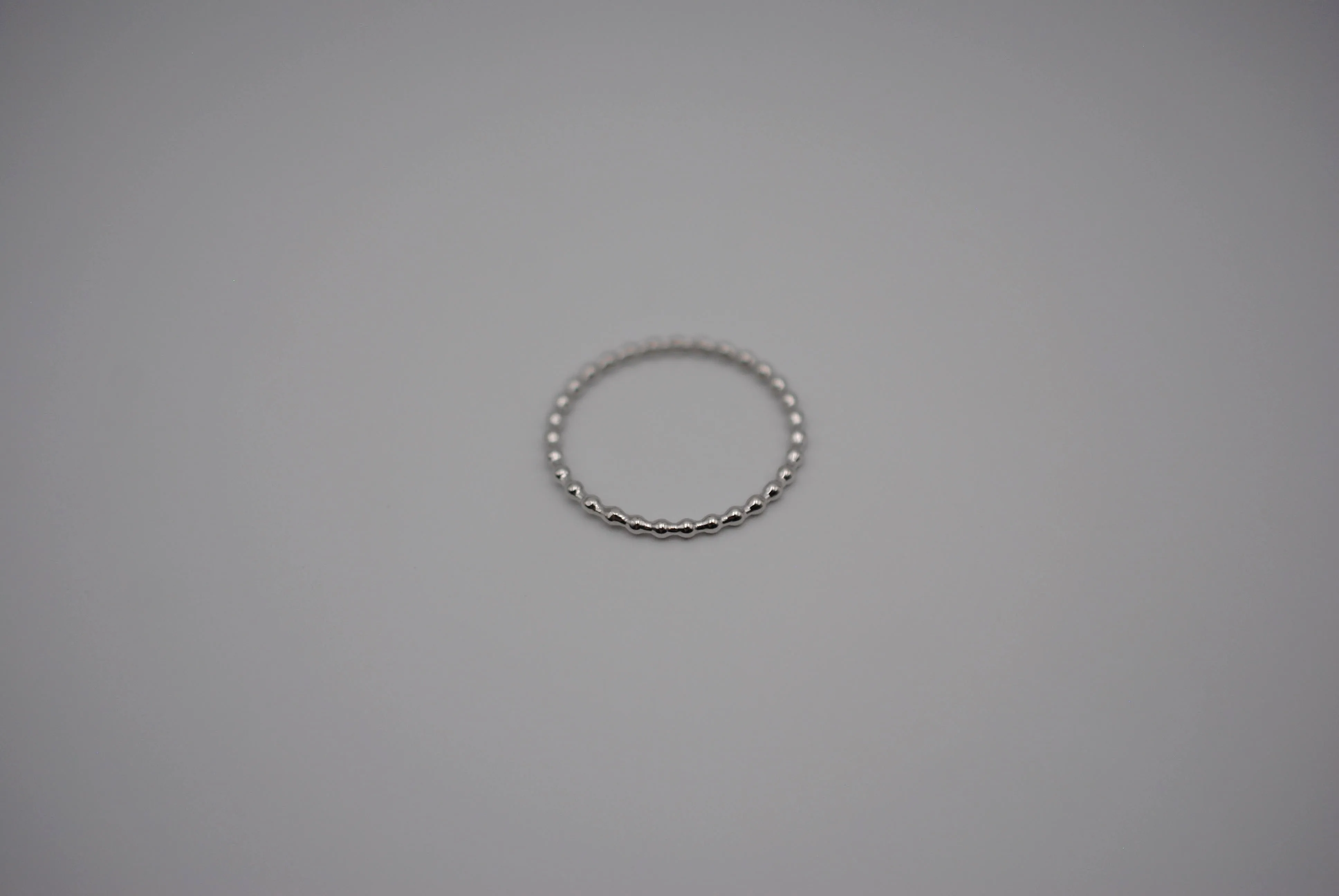 Stacking Ring: Bubble Texture, Rhodium Finish, Thin Width