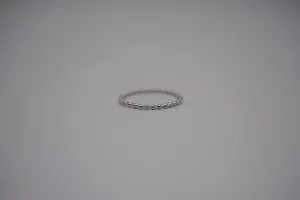 Stacking Ring: Bubble Texture, Rhodium Finish, Thin Width