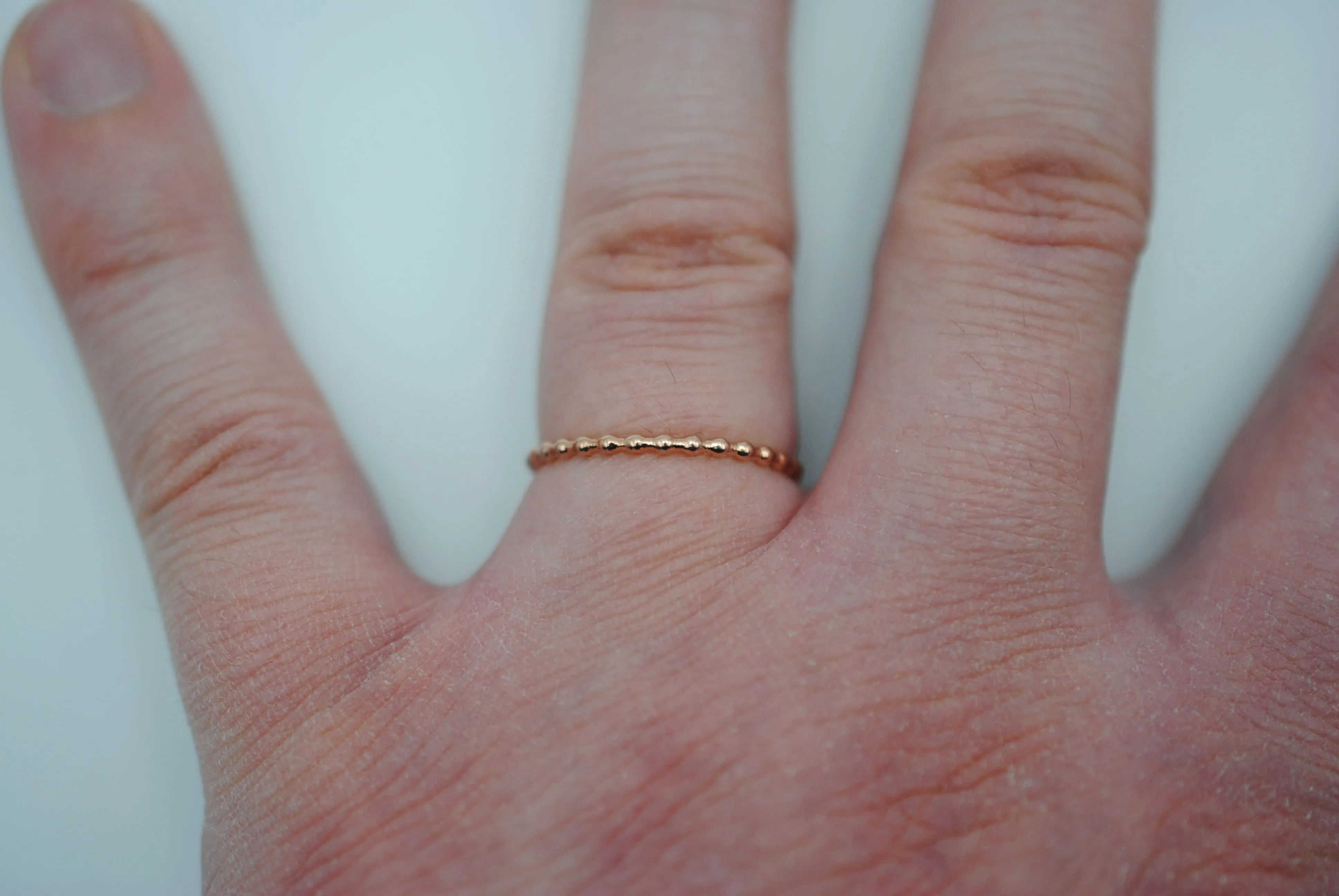 Stacking Ring: Bubble Texture, Rose Gold Finish, Thin Width