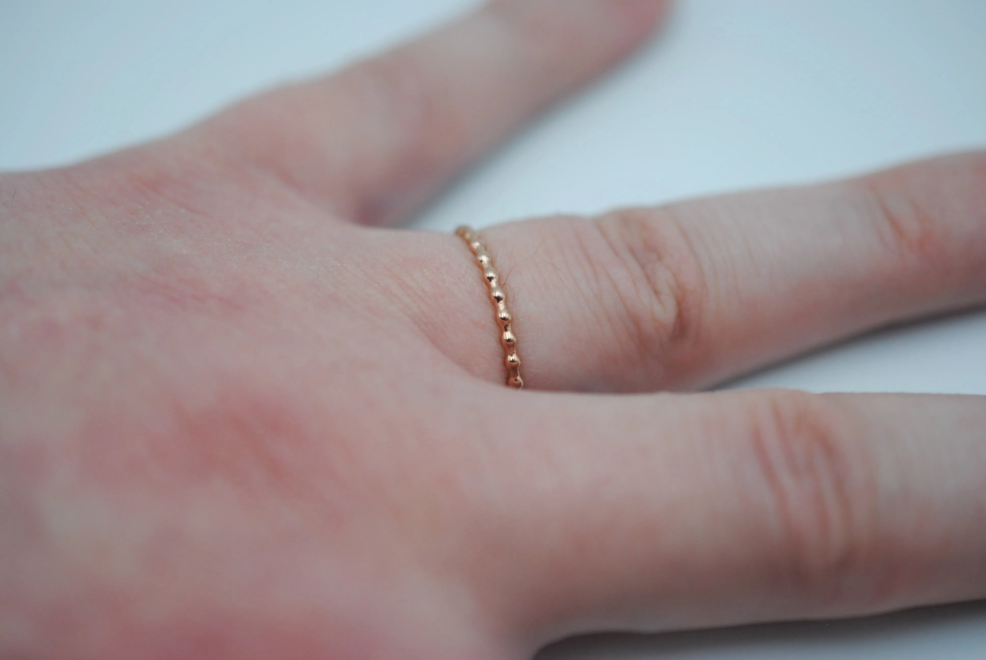 Stacking Ring: Bubble Texture, Rose Gold Finish, Thin Width