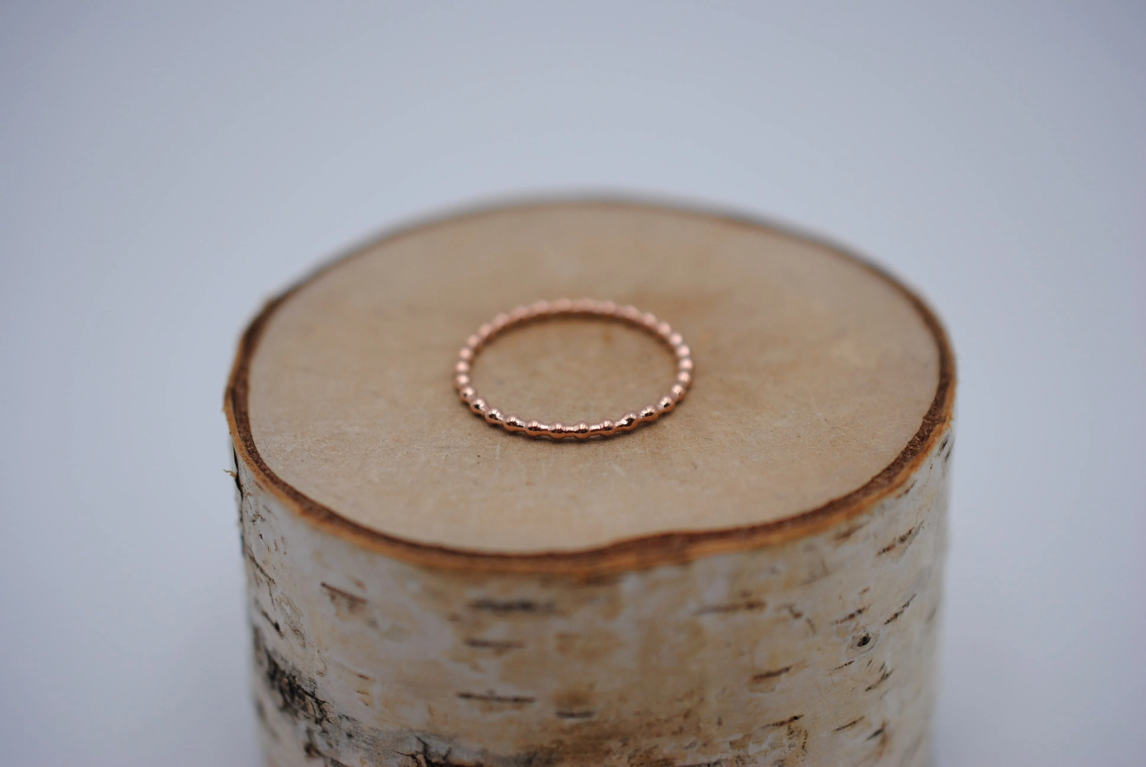Stacking Ring: Bubble Texture, Rose Gold Finish, Thin Width