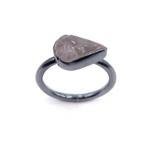 Stacking Ring, Carved Rose Quartz Ring