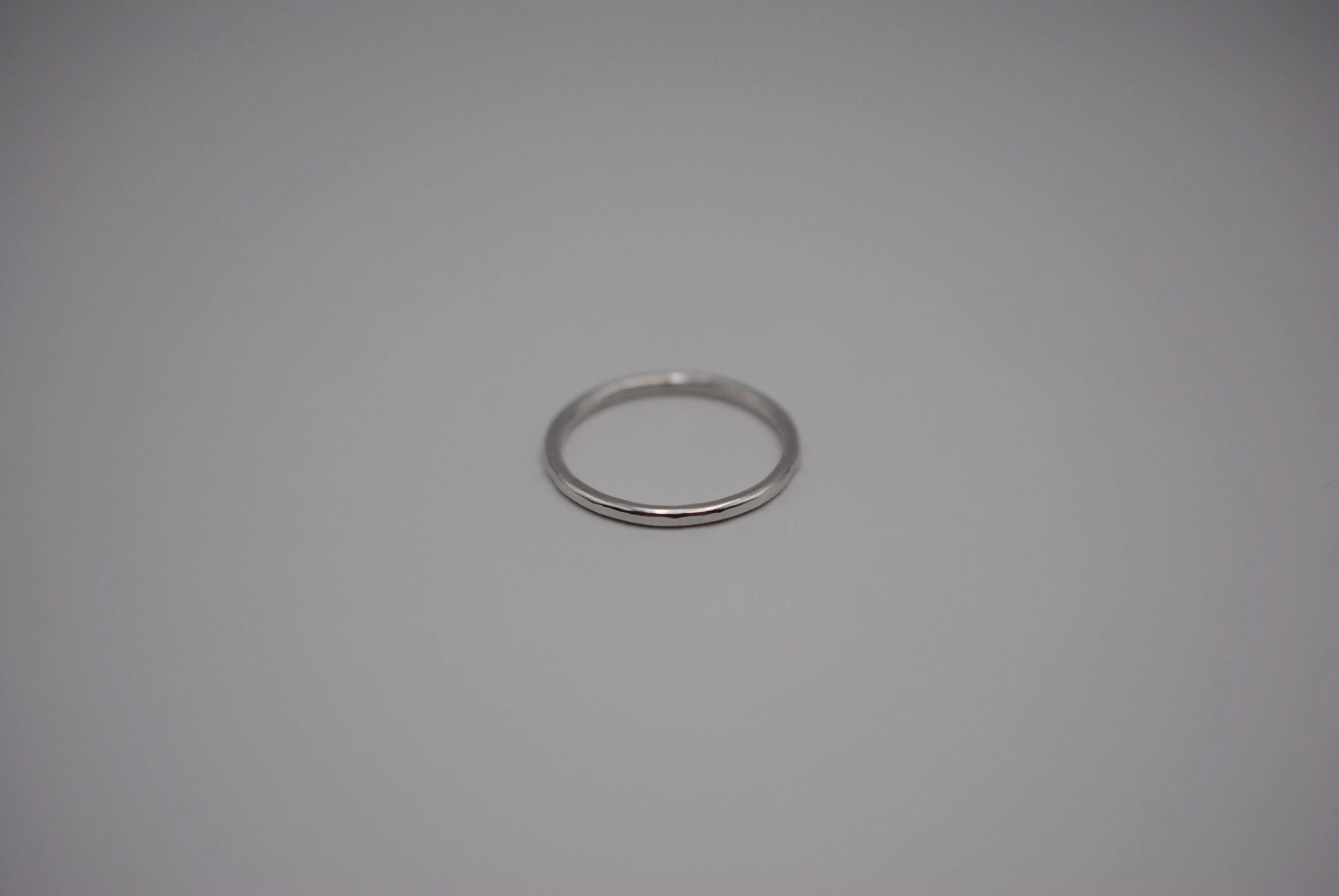 Stacking Ring: Hammered Texture, White Gold, Medium Width