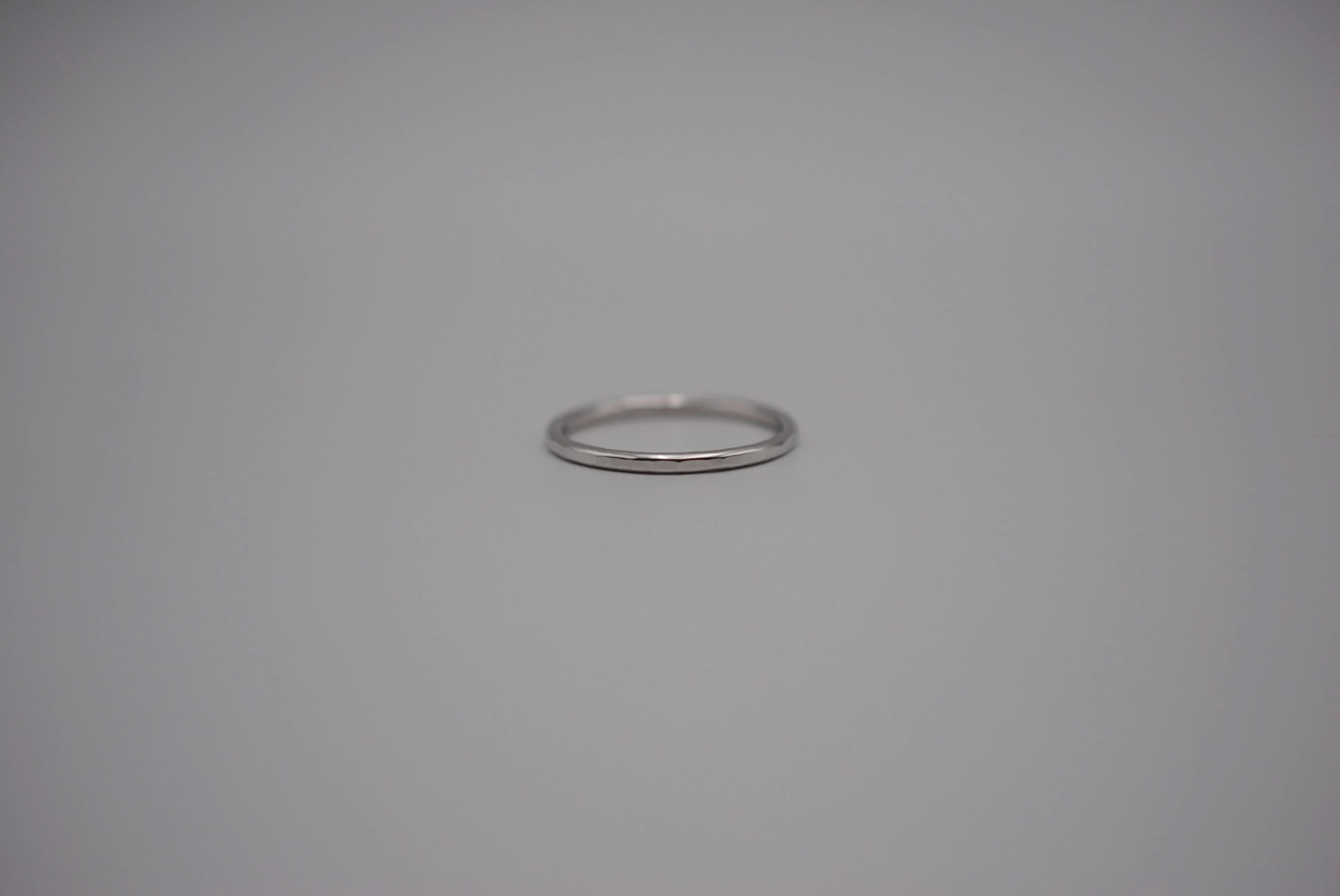 Stacking Ring: Hammered Texture, White Gold, Medium Width