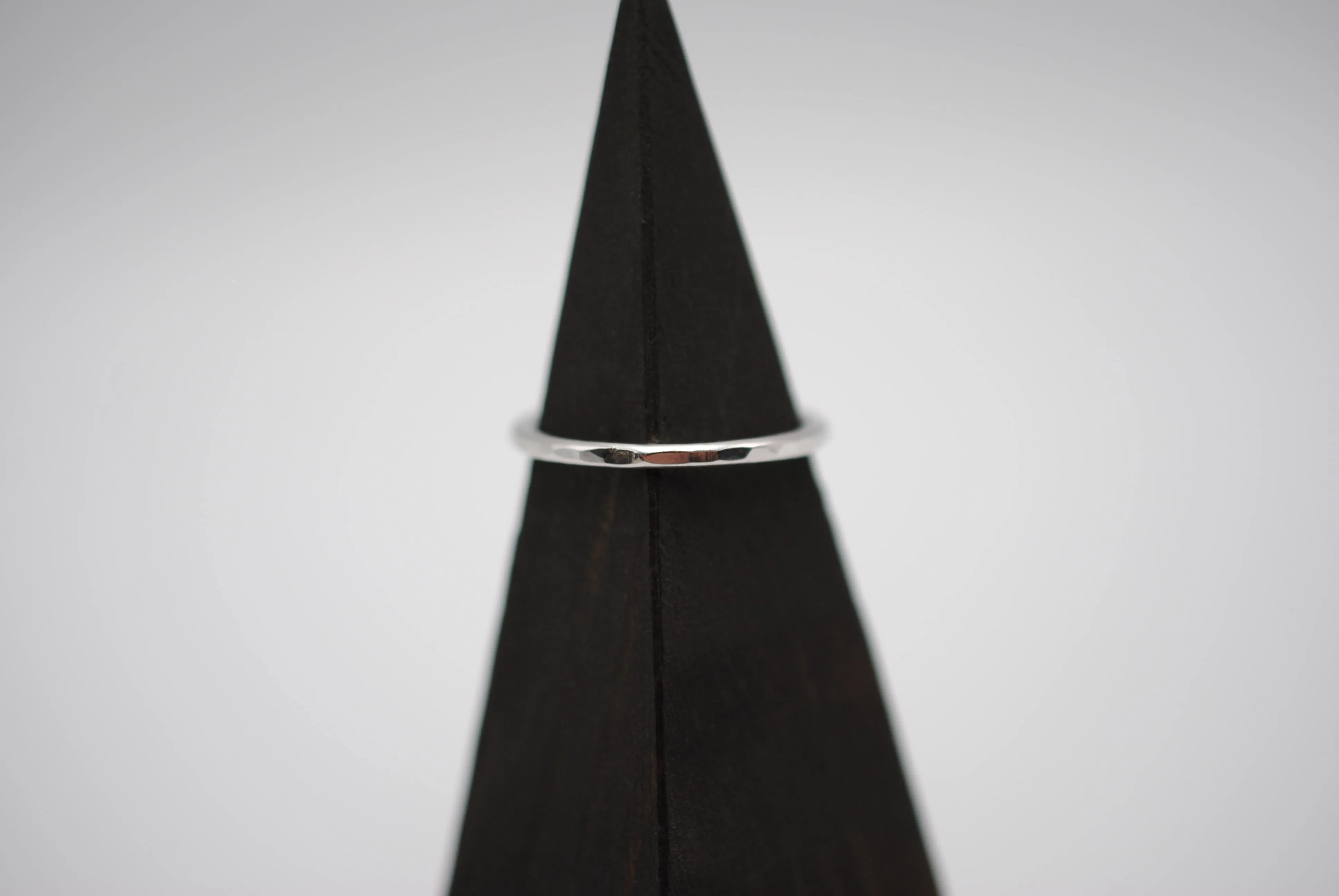 Stacking Ring: Hammered Texture, White Gold, Medium Width