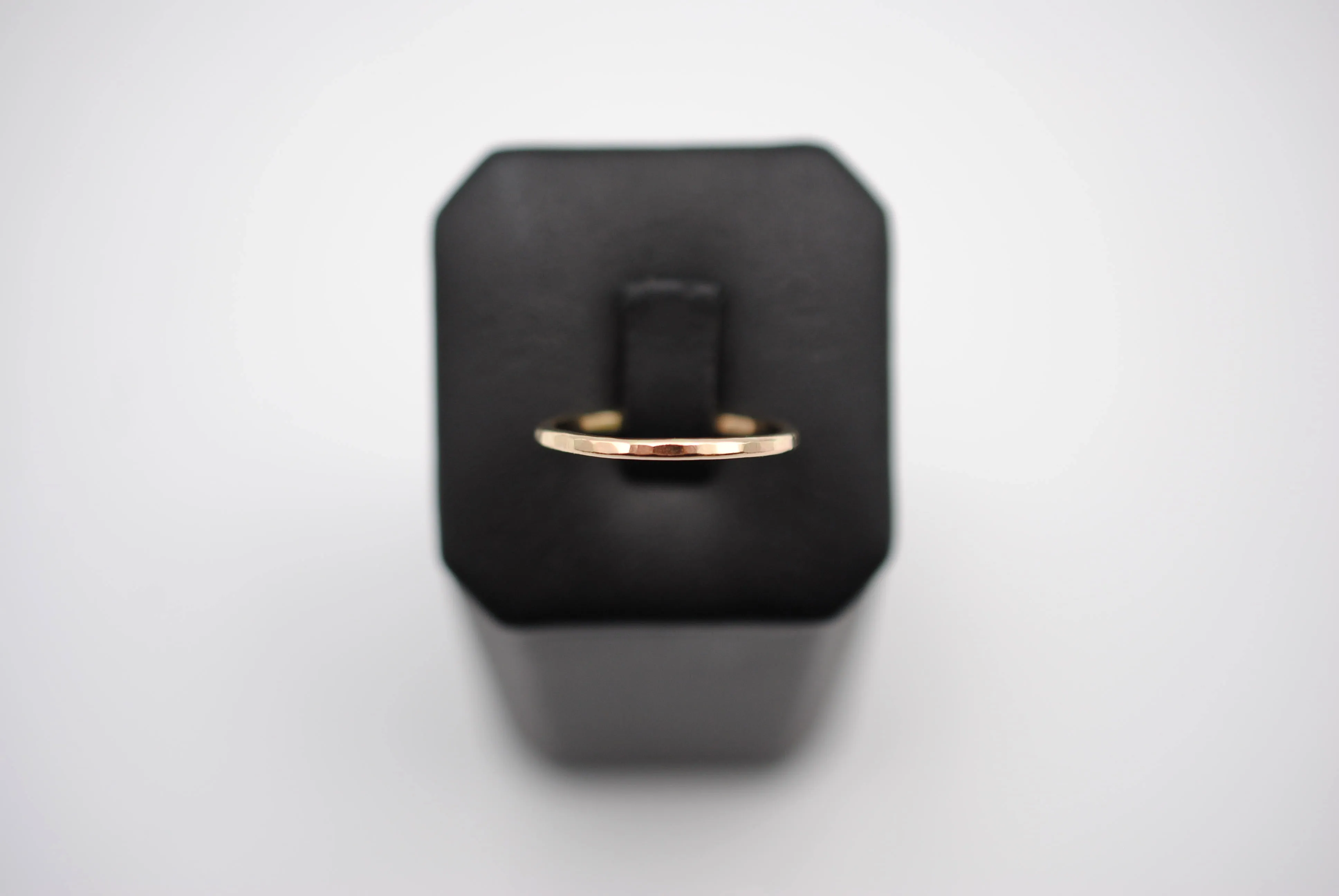 Stacking Ring: Hammered Texture, Yellow Gold, Medium Width