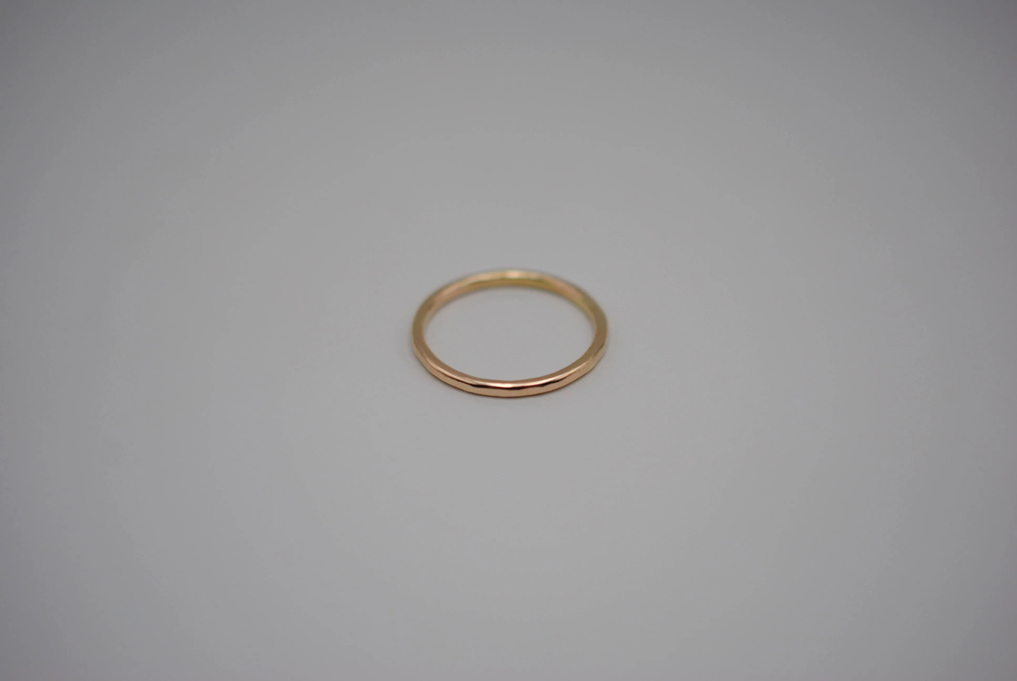 Stacking Ring: Hammered Texture, Yellow Gold, Medium Width