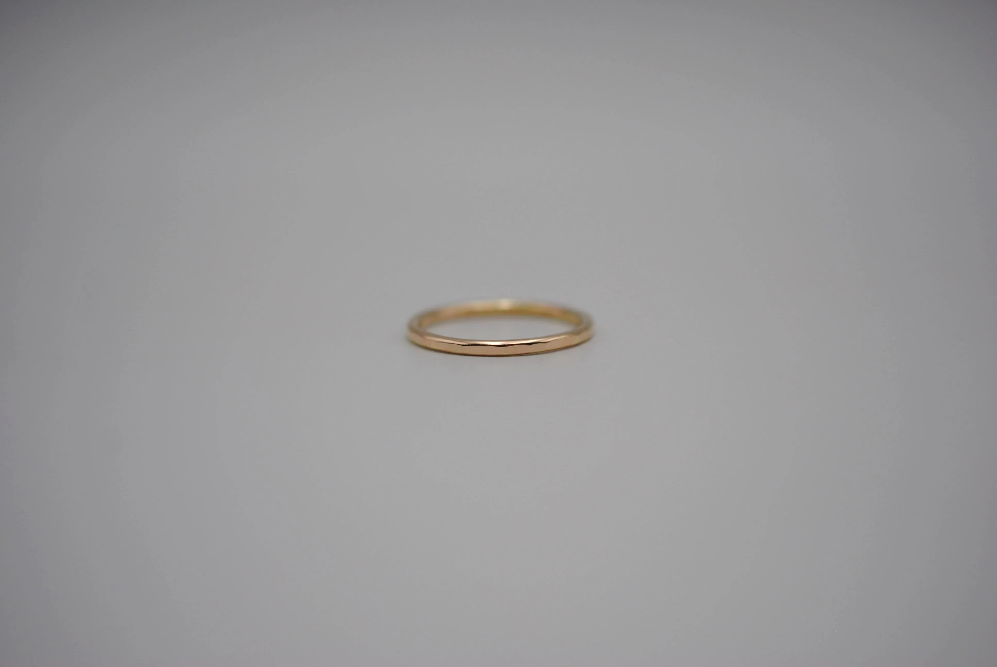 Stacking Ring: Hammered Texture, Yellow Gold, Medium Width