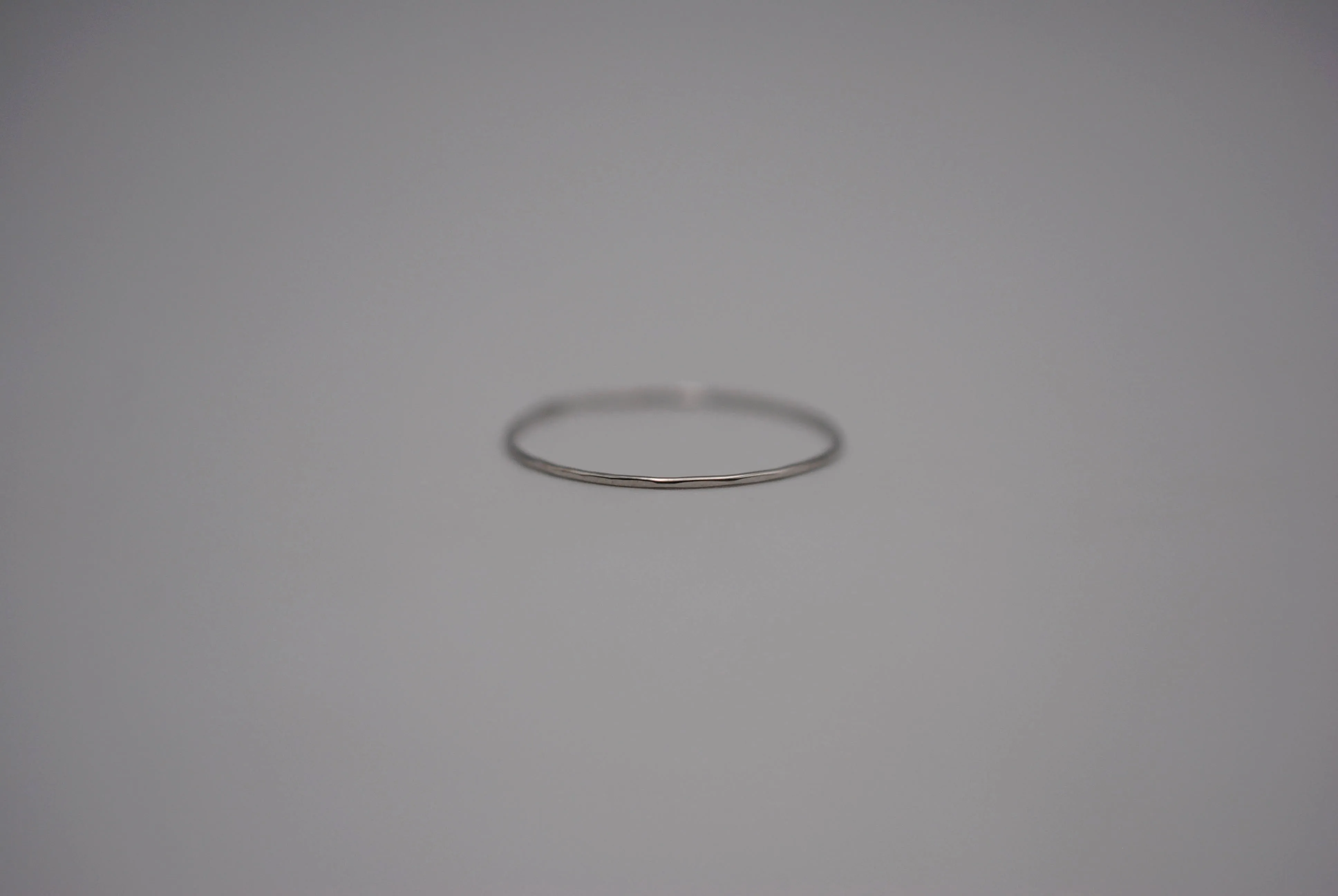 Stacking Ring: Hammered, Ultra Thin, Rhodium Finished